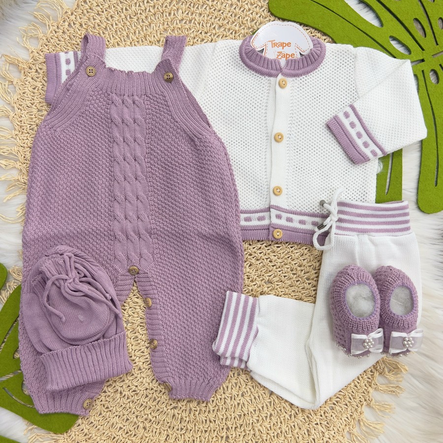  Kit algodão doce - Lilas e Branco